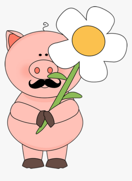 Поросенок с цветочком