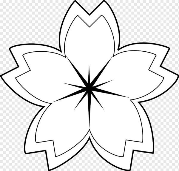 Цветок контур для вырезания