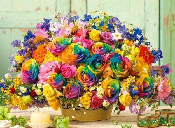 Разноцветный шикарный букет