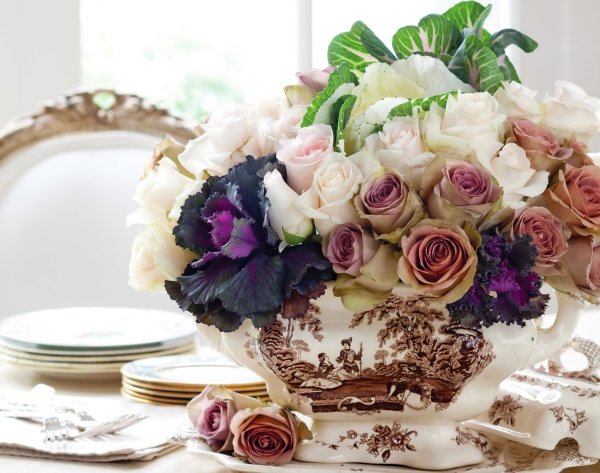 Букет цветов к завтраку