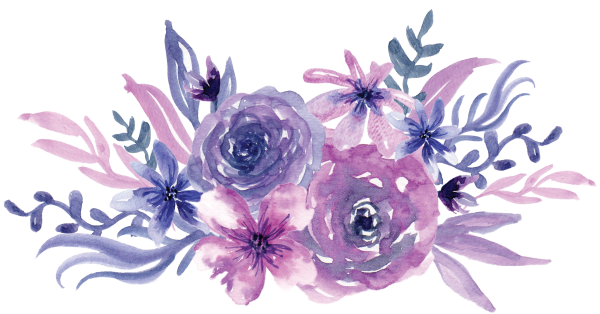Фиолетовые Акварельные цветы