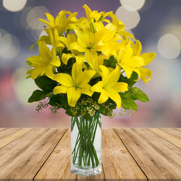 Желтые бутоны лилии