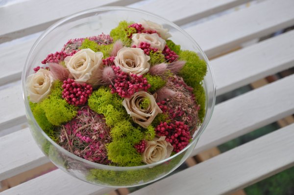 Букеты с мхом