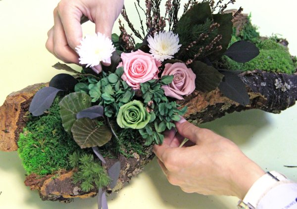 Панно из живых цветов