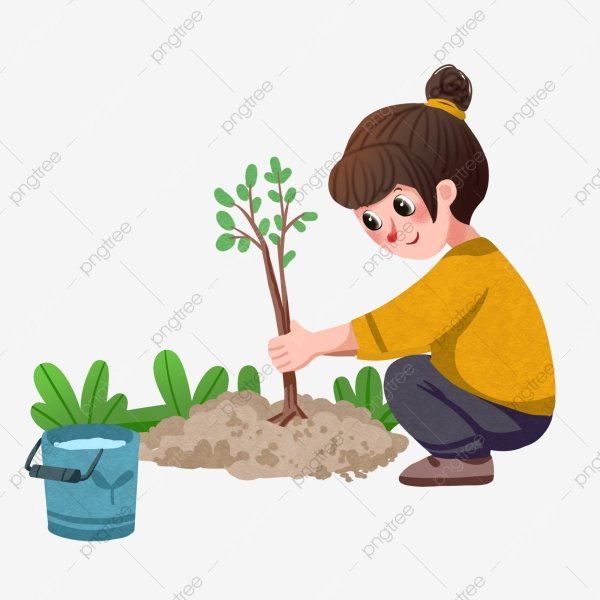 Посадка деревьев мультяшное