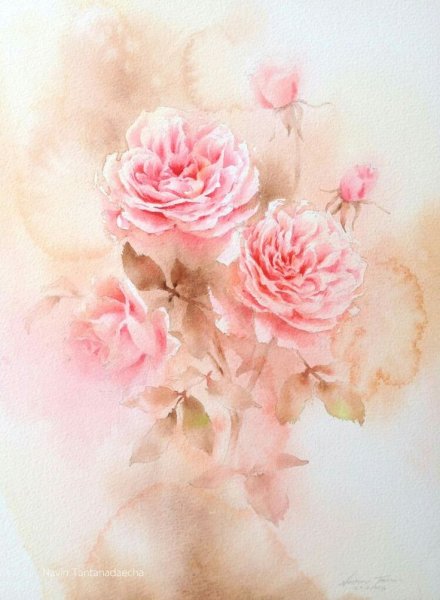 Нежные Акварельные цветы