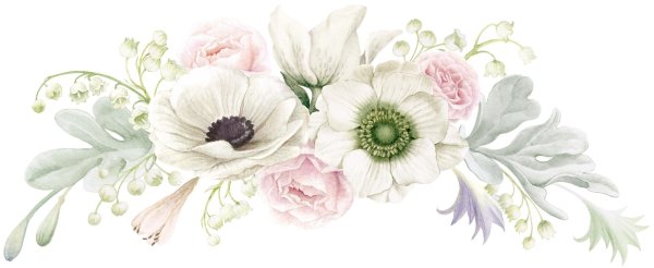 Акварельные цветы на белом фоне