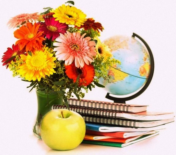 Цветы первой учительнице