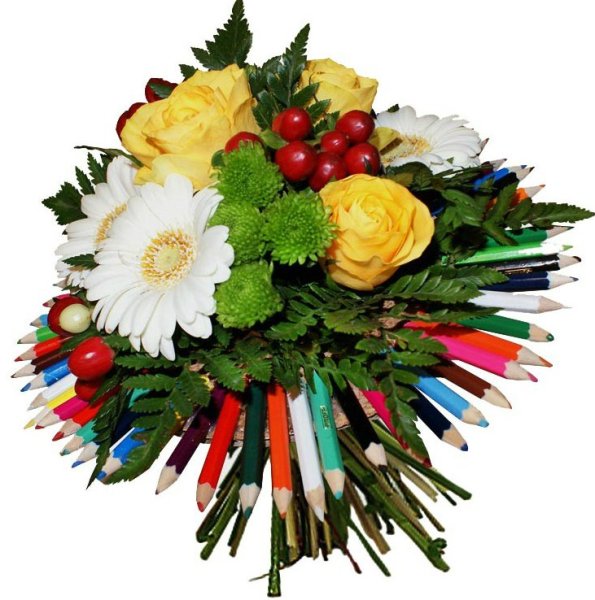 Креативные букеты на 1 сентября