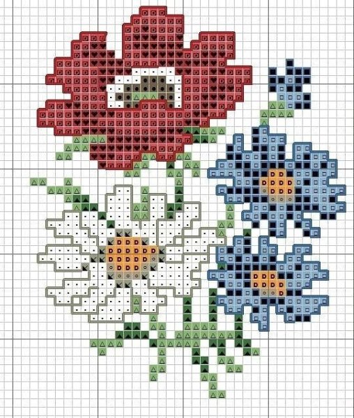 Вышивка крестом тюльпаны