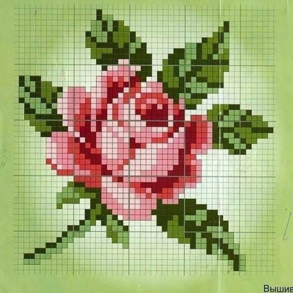 Вышивка крестом розы