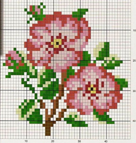 Несложные вышивки цветы