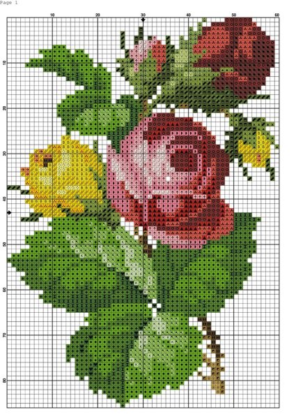 Вышивка крестом цветы