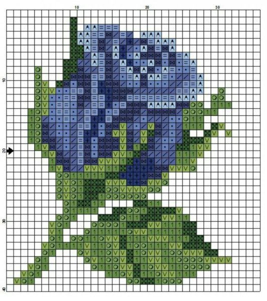 Вышивка крестиком Мак маленький