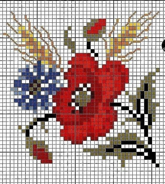 Схемы вышивки цветов