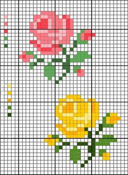 Схемы вышивки крестом цветы