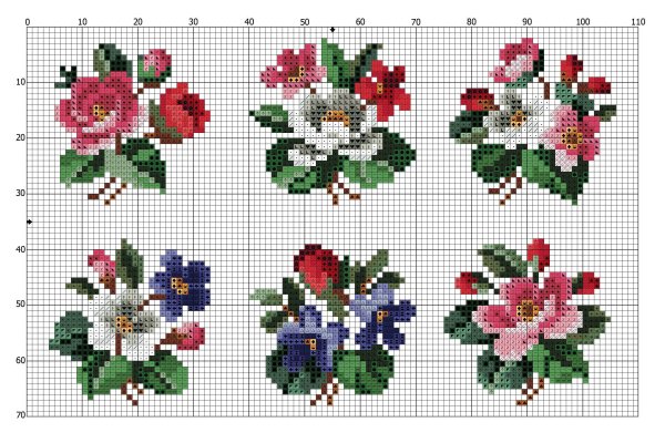 Маленькая вышивка крестиком цветы