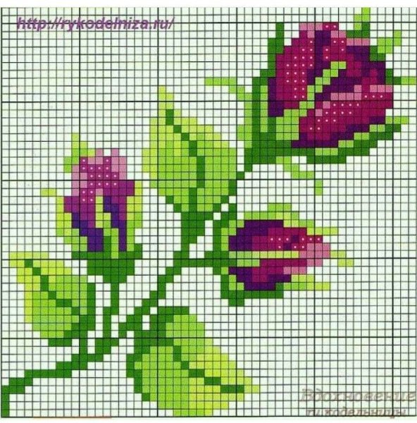 Схемы для вышивания крестиком маки