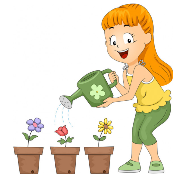 Девушка с лейкой