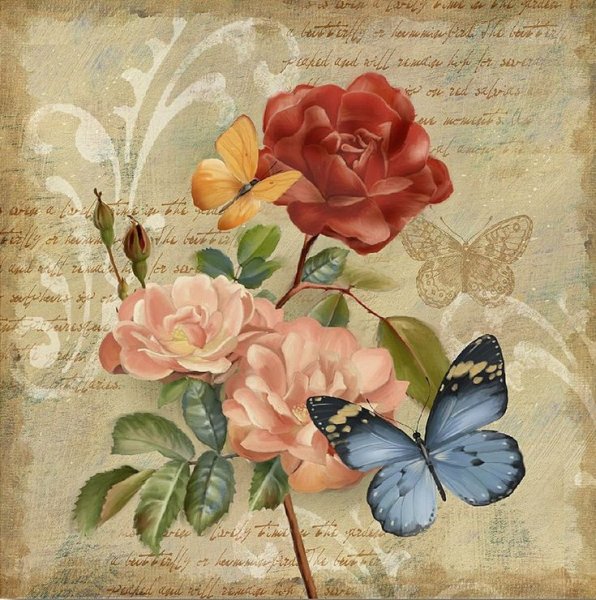 Цветочный принт для декупажа