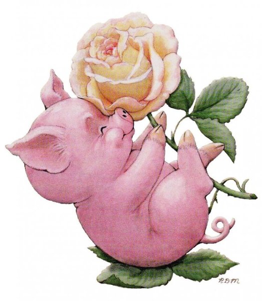 Хрюшка с цветами