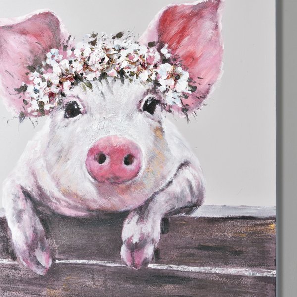 Поросенок с цветами