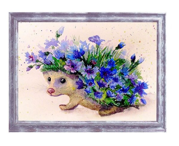 Ежик с васильками