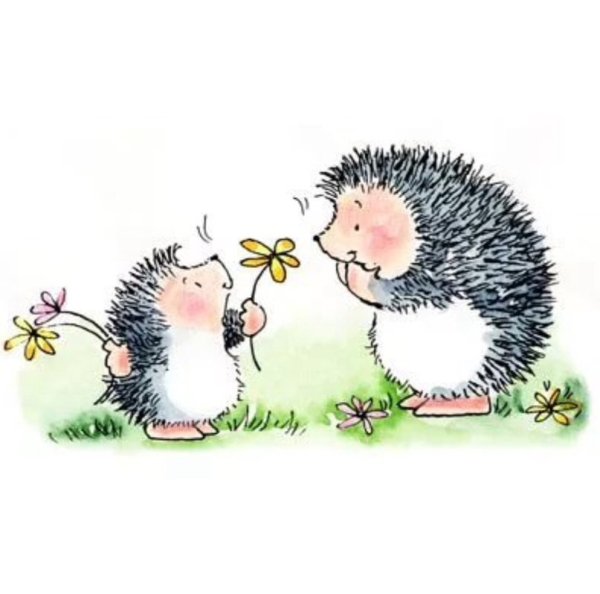 Мама ежиха с ежатами