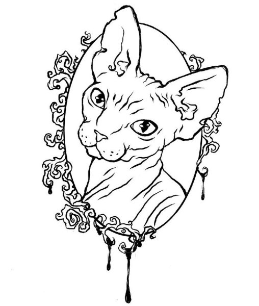 Тату кошка эскизы