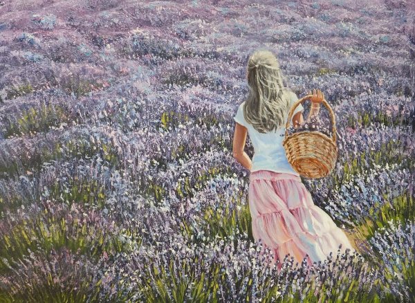 Девушка в цветах живопись