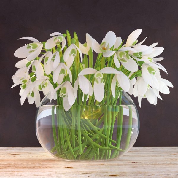 Весенний букет подснежников