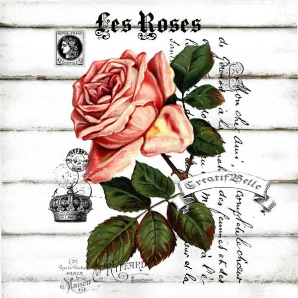 Цветы для декупажа монохром