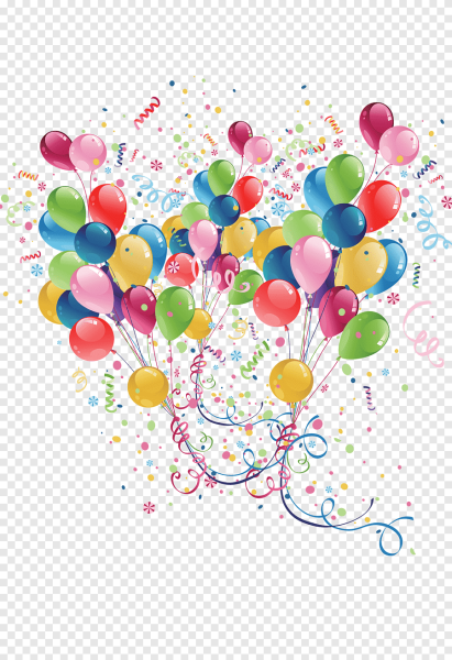 Праздничные шары на прозрачном фоне