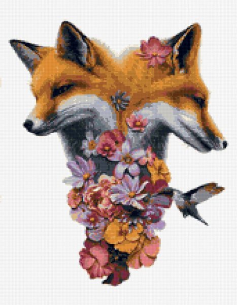 Лиса с цветами