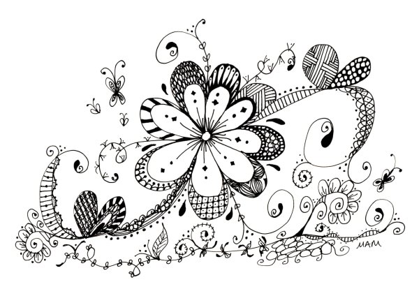 Дудлинг цветы маленькие