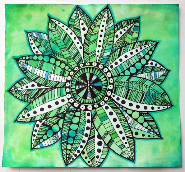 Зентанглы цветы