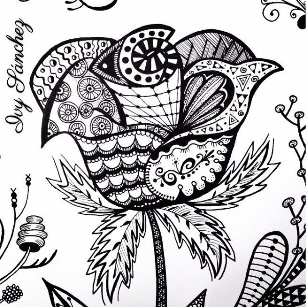 Зентангл розы