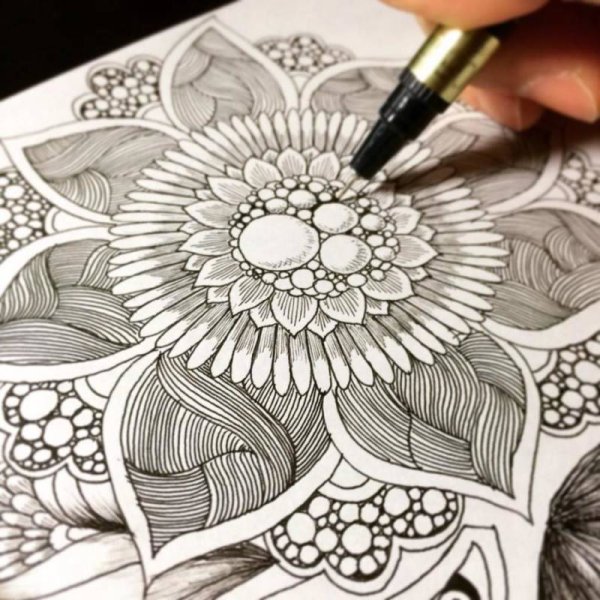 Дудлинг цветы