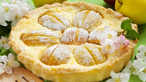 Творожное тесто для пирога с яблоками