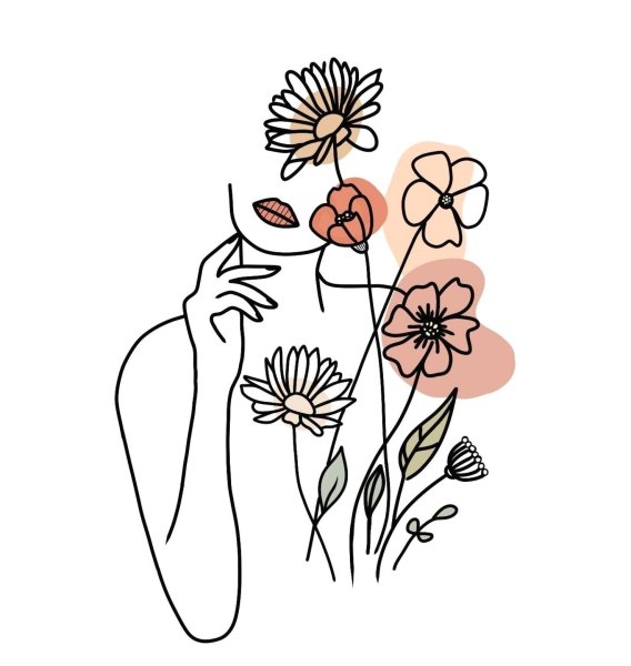 Цветы линиями