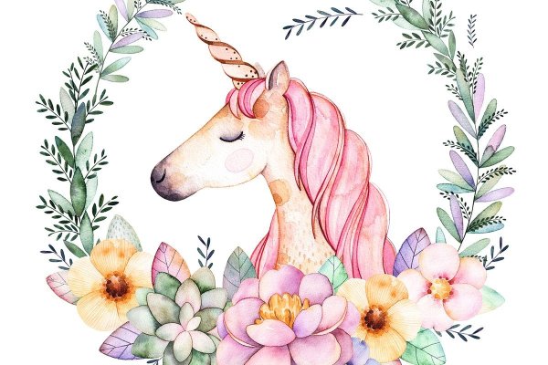 Единорог в цветах