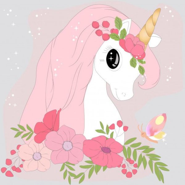 Единорожка с цветами