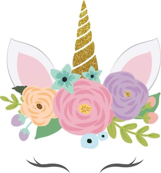 Рог единорога с цветами