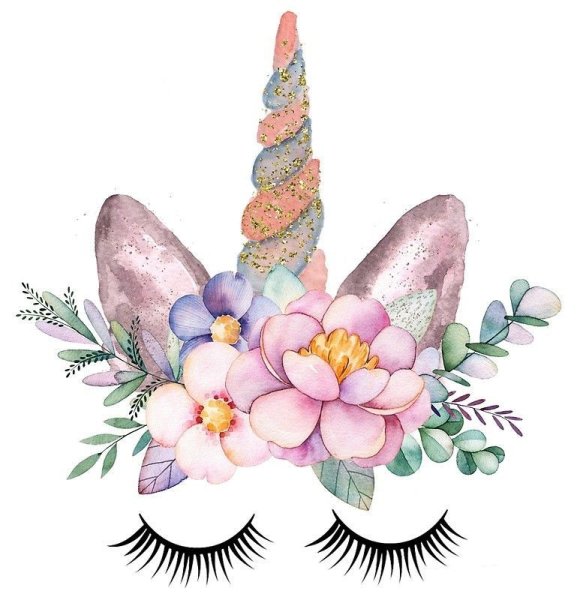 Рог единорога и цветы