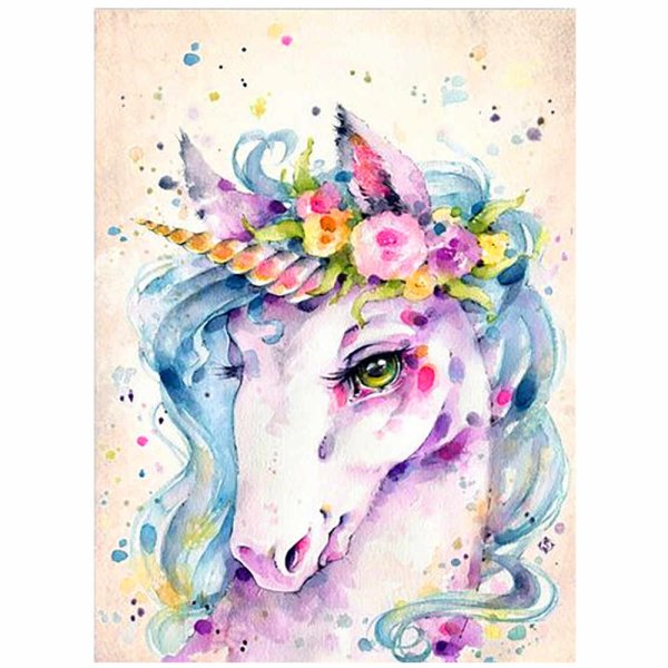 Единорог акварель
