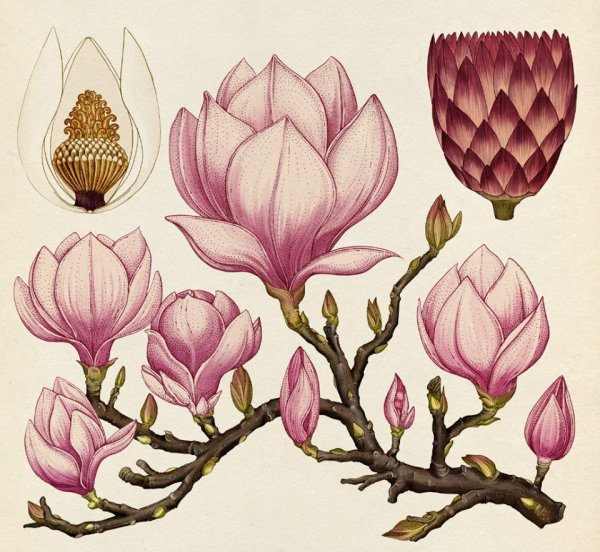 Глориоза Ботанический рисунок