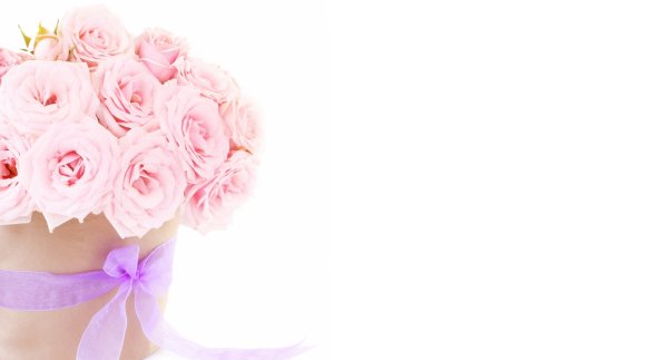 Нежные цветы на белом фоне