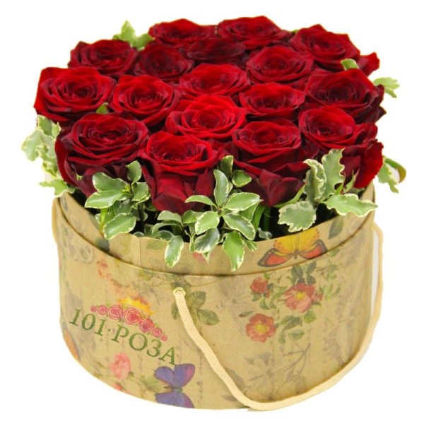 Коробка с цветами розы