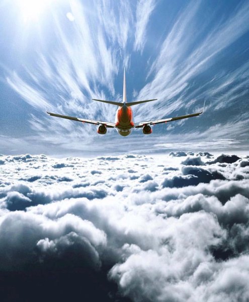 Небо самолет девушка