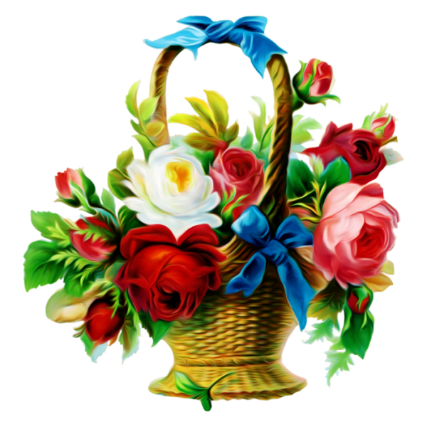Корзинка цветная с цветами